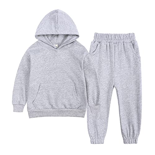 Black friday angebote Trainingsanzug Kinder für Jungen und Mädchen Langarm Einfarbig Hoodie und Hose Set Jogginganzug Modische mit Kapuz Taschen Bequemer Zweiteiler Outfit-Set Casual Sportanzug von Zqkert