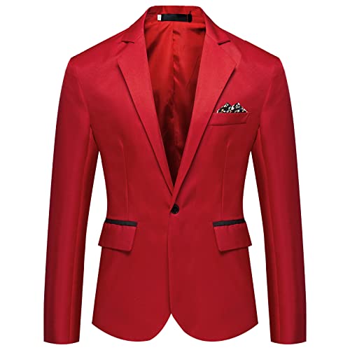 Zqkert Anzug Herren Regular Fit Stretch 56 Junior Weihnachtsanzüge für Herren Sakko Herrenanzug Smoking EIN Knopf Blazer für Hochzeit Party Prom Herren Anzug von Zqkert