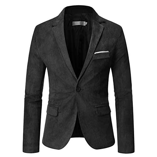 Zqkert Anzug Herren Schwarz Regular Fit Anzug Jacke Slim Fit Freizeit Blazer Herren Sakko Herren Sportlich Regular Fit Freizeit Blazer 2 Knöpfe Business von Zqkert