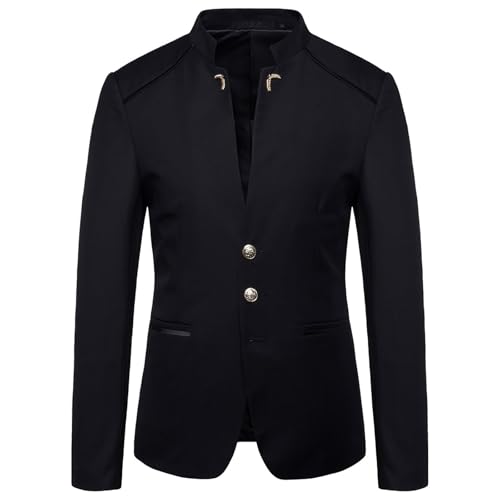 Zqkert Anzug Herren Schwarz Regular Fit Business Anzugjacke für Hochzeit Freizeit Herren Glänzende Jacke Metallic Paillettenanzüge Herren Anzug Business von Zqkert