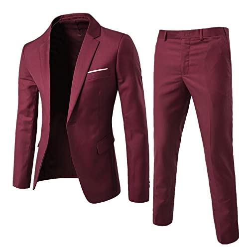 Zqkert Anzug Herren Schwarz Slim Herren Sakko Sportlich Blazer Freizeit Anzugjacken Business Jackett Regular Fit 2 Knöpfe Boy Anzughose Anzughose von Zqkert