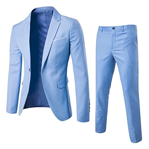 Zqkert Anzug Herren Schwarz Slim Herren Sakko Sportlich Blazer Freizeit Anzugjacken Business Jackett Regular Fit 2 Knöpfe Boy Anzughose Anzughose von Zqkert