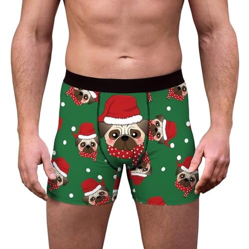 Zqkert Boxershorts Herren Baumwolle Langes Bein Lustige Weihnachten Boxer Shorts Christmas Motiv Boxershorts Lustig Unterwäsche Männergeschenke von Zqkert