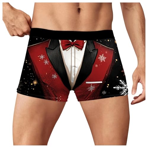 Zqkert Boxershorts Herren Baumwolle Langes Weihnachts Boxer Briefs Boxershorts Herren Unterhosen Männer Baumwolle Men Retroshorts Boxer von Zqkert