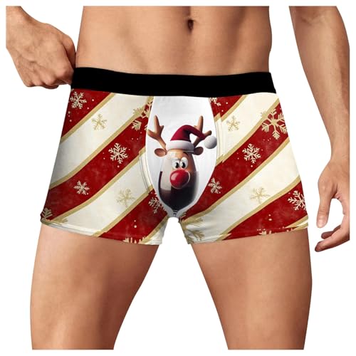 Zqkert Boxershorts Herren Baumwolle Langes Weihnachts Boxer Briefs Boxershorts Herren Unterhosen Männer Baumwolle Men Retroshorts Boxer von Zqkert