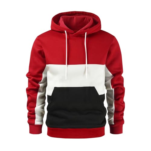 Zqkert Hoodie Herren Oversize Heavy Sweatshirt Herren Kapuzenjacke Kapuzenpullover Hoodie mit Fleece Innenseite Herren Blank von Zqkert