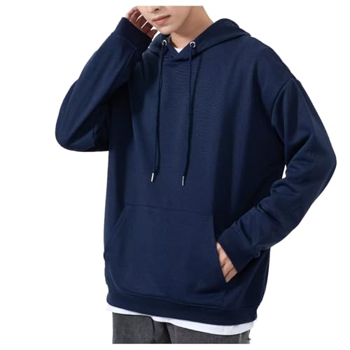 Zqkert Hoodie Herren Oversize Schwarz Herren Kapuzenpullover Classic Kapuzen Sweat Herren Causals Hoody Pullover Male von Zqkert