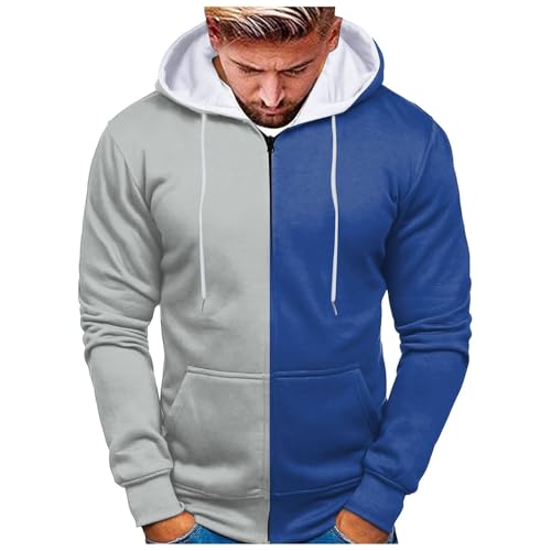 Zqkert Hoodie Herren Oversize Schwarz Herren Zip Neck Sweat Sweatshirt Male Kapuzenjacke Einfarbig Kapuzenjacke Classic Sweatshirt von Zqkert