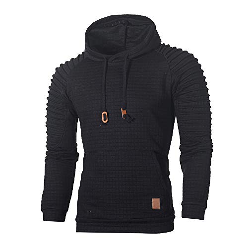 Zqkert Hoodie Herren Oversize Schwarz Jacke für Herren Herren Soft Fleece Full Zip Hoody Hooded Sweatshirt Herren Schwere Jacken von Zqkert