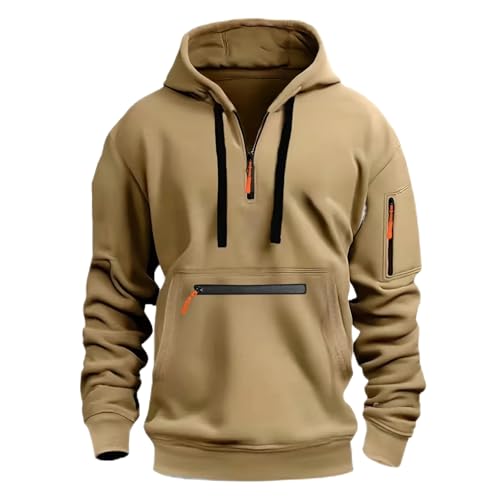 Zqkert Hoodie Herren Oversize Schwarz Langarm Kapuzenpullover Hoody Sweater Hoodie Herren Einfarbig Langarm Sweatjacke von Zqkert