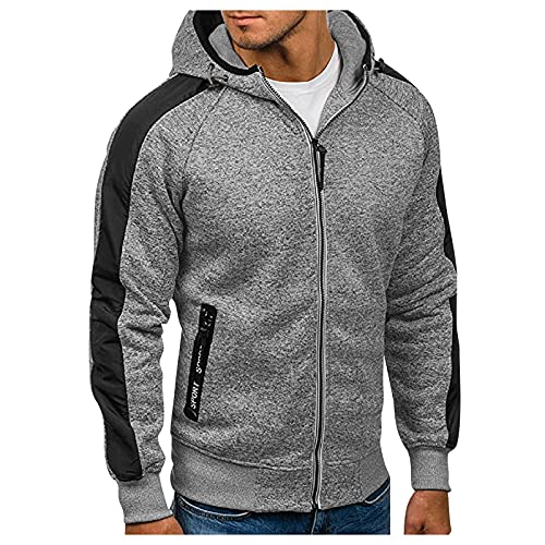 Zqkert Hoodie Herren Oversize Schwarz mit Reißverschluss Herren Hoodie Pullover Sweatshirt Kapuzenpullover Pullover Kapuzenpulli von Zqkert