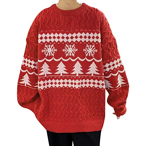 Zqkert Pullover Herren Winter Wolle XL Strickpullover Animal Ugly Christmas Sweater Funny Knitted Christmas Jumper Golf Herren Baumwollpullover von Zqkert