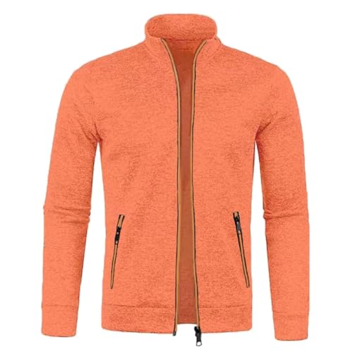 Zqkert Pullover Herren Winter Wolle XL V Neck Pullover Herren Strickjacke Cardigan Feinstrick Pullover mit Stehkragen Reißverschluss Rippbündchen von Zqkert