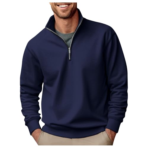 Zqkert Sweatshirt Herren Ohne Kapuze Baumwolle Neck Sweat Sweatshirt Herren Sweatshirt mit Rundhals Ausschnitt Herren Sweater aus Baumwoll Mix Unisex von Zqkert