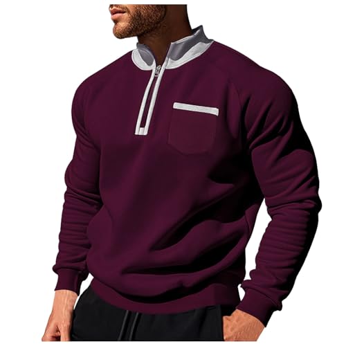 Zqkert Sweatshirt Herren Ohne Kapuze Baumwolle vielen Farben Basic Sweatshirt mit Rundhals Größe Herren Sweatshirt Herren Fleece Sweatshirt von Zqkert