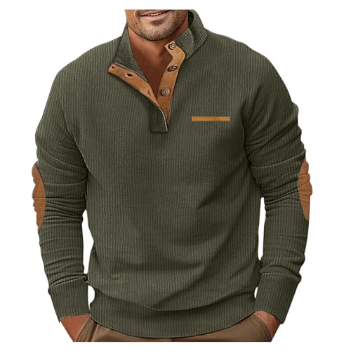 Zqkert Sweatshirt Herren ohne Kapuze mit Druck Zip Pullover Herren Warme Fleece Pullover Sweatshirts Winter Langarm Shirts mit Fleecefutter Male von Zqkert