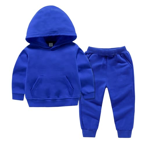 Zqkert Trainingsanzug Kinder für Jungen und Mädchen Langarm Einfarbig Hoodie und Hose Set Jogginganzug Modische mit Kapuz Bequemer Unisexe Zweiteiler Outfit-Set Freizeit Sportanzug von Zqkert