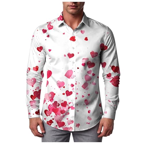 Zqkert Tshirt Herren Weiss V Ausschnitt Slim Fit Valentine für Herren Herren T Shirt in vielen Farben Herren Shaped Long Tee T Shirt T Shirt von Zqkert