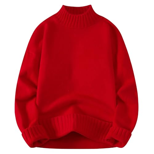 Zqkert Weihnachtspullover Herren Lustige Weihnachten Sweatshirt Pullover Rundhals Warme Strickpulli für Weihnachten Herren Strickpullover Rollkragenpullover Knit Roll von Zqkert