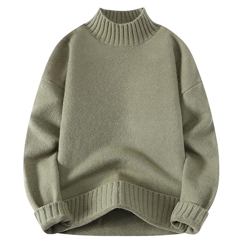 Zqkert Weihnachtspullover Herren Lustige Weihnachten Sweatshirt Pullover Rundhals Warme Strickpulli für Weihnachten Herren Strickpullover Rollkragenpullover Knit Roll von Zqkert