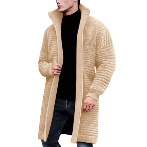 Zqkert Weihnachtspullover Herren Lustige Weihnachten Sweatshirt Strickjacke mit Reissverschluss Cardigan Stehkragen Pullover Feinstrike Sweaters mit 2 Taschen Herren von Zqkert