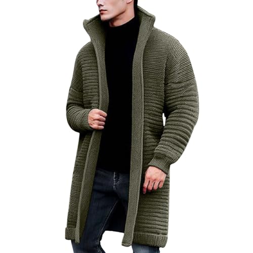 Zqkert Weihnachtspullover Herren Lustige Weihnachten Sweatshirt Strickjacke mit Reissverschluss Cardigan Stehkragen Pullover Feinstrike Sweaters mit 2 Taschen Herren von Zqkert