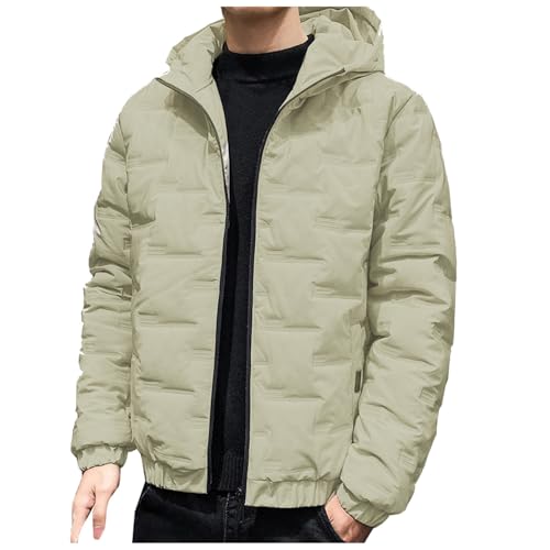 Zqkert Winterjacke Herren Lang 4XL Herren Übergangsjacke Reißverschluss Freizeitjacke Sportjacke Steppjacke Kapuze Stehkragen Street Style von Zqkert