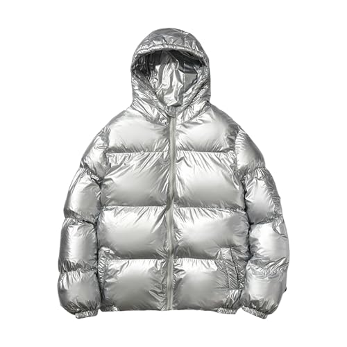 Zqkert Winterjacke Herren Lang 4XL Regular Fit Herren Steppjacke Kapuze Seiten und Brusttasche Vegane Herbstjacke Herren ohne Daunen von Zqkert