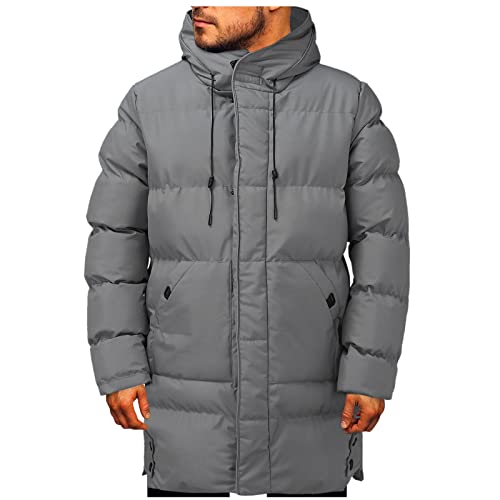 Zqkert Winterjacke Herren Lang 4XL Steppjacke Wintermantel Kunstfell Daunenjacke Leichte Jacket Outdoor Puffer Gepolstert Jacke Herren von Zqkert