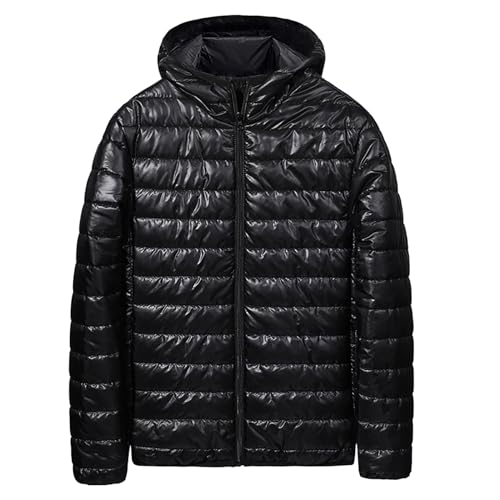 Zqkert Winterjacke Herren Lang Warm Gefüttert 4 XL Schwarz Herren Winter Jacke Quilted Steppjacke Gefüttert Winterjacke Herren Winterjacke mit Kapuze Innen von Zqkert