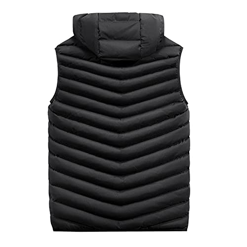 Zqkert Winterjacke Herren Lang Warm Gefüttert Black Jacke Herren Wege Reißverschluss Metall Innentasche mit Reißverschluss Kordelzug Nylon von Zqkert