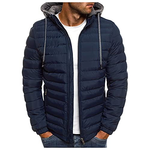 Zqkert Winterjacke Herren Lang Warm Gefüttert Daunenjacke mit Kapuze Jacke Leichte Steppjacke Winter Jacken Bequeme Kapuzenjacke Casual Puffer Jacket von Zqkert