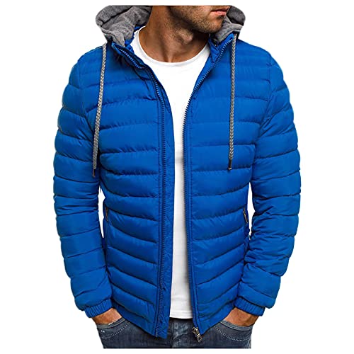 Zqkert Winterjacke Herren Lang Warm Gefüttert Daunenjacke mit Kapuze Jacke Leichte Steppjacke Winter Jacken Bequeme Kapuzenjacke Casual Puffer Jacket von Zqkert