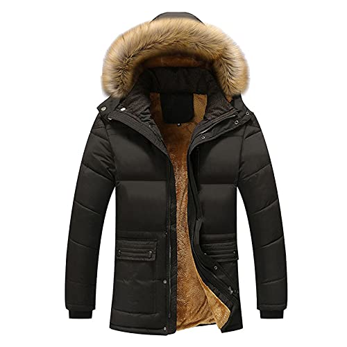 Zqkert Winterjacke Herren Lang Warm Gefüttert Übergangsjacke Herren Stehkragen Cargo Jacke Outdoorjacke Winddichte Feldjacke mit Vielen Taschen Herren von Zqkert