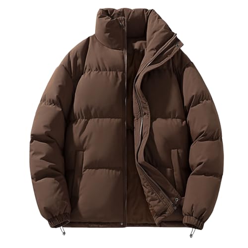 Zqkert Winterjacke Herren Lang Warm Ubergangsjacke Winter Karierten Jacquard Alltag Freizeit Leicht Jacken mit Reißverschlusstasche von Zqkert