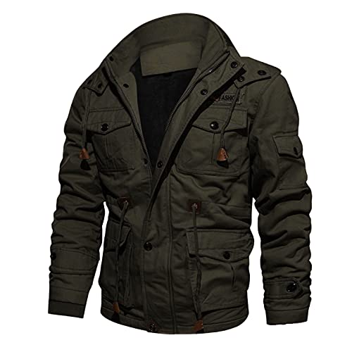 Zqkert Winterjacke Herren Lang Warm Warme Jacke Fleece Jacket Fieldjacket Feldjacke Winter Jacke Parka Camo Winterjacke Herren Warm von Zqkert