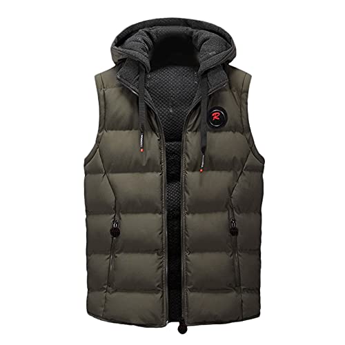 Zqkert Winterjacke Herren Lang mit Fell Gefüttert Herren Winterjacke mit Kapuze Winterparka Herrenjacke Parka Jacke für Herren Kunstlederjacke von Zqkert