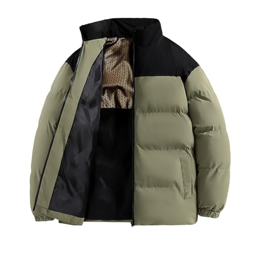 Zqkert Winterjacke Herren Lang mit Fell Kapuze Herren Übergangsjacke Jacke Übergang Jacken Herbst Bomberjacke Stehkragen Kapuze Steppjacke von Zqkert