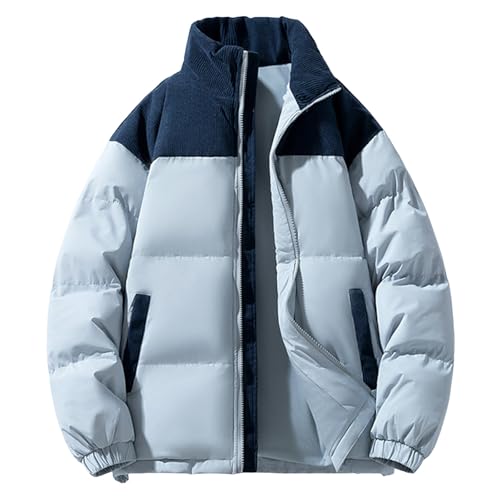 Zqkert Winterjacke Herren Lang mit Fell Kapuzenjacke Casual Puffer Jacket Basic Übergangsjacke Outdoor Baumwolle Kleidung Puffer Jacket von Zqkert