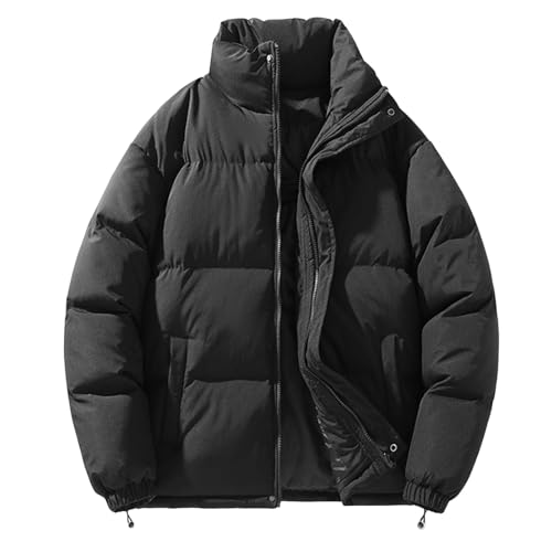 Zqkert Winterjacke Herren Lang mit Fell Ubergangsjacke Winter Karierten Jacquard Alltag Freizeit Leicht Jacken mit Reißverschlusstasche von Zqkert