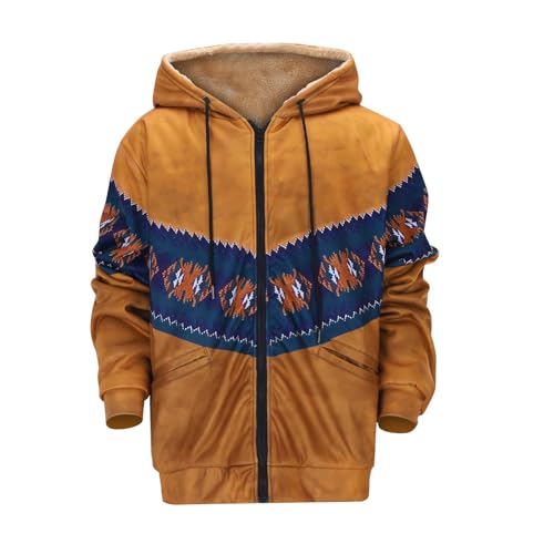 Zqkert Winterjacke Herren Lang mit Fell und Atmungsaktive Wanderjacke Herren Männer Warme Daunenjacken Einfarbig Winter Schnee Unten Jacken von Zqkert