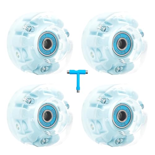 4-Pack Roller Skate Replacement Wheel, Row Skating Wheels, Indoor Light Up Skate Wheels, Wear-Resistant Roller Skate Wheels, High Elasticity Skating Wheels, Light Up Wheels for Double Row Skates von Zqkimzi