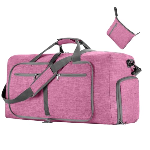 Reisetasche, faltbare Koffer-Organizer-Tasche, wasserdichte Reisetasche, Sport-Seesack mit Taschen, faltbare Reise-Organizer-Tasche, Camping-Reisetasche, Fitness-Reisetasche mit Taschen, rose, Refer von Zqkimzi