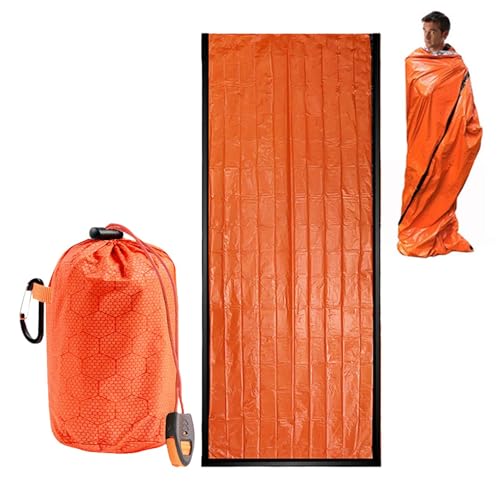 Survival-Schlafsack, wasserdichter Campingsack, leichte Thermodecke, Überlebensausrüstung für Camping und Wandern, Outdoor-Abenteuerausrüstung - und kompakter Schlafsack von Zqkimzi