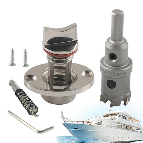 Zqkimzi Marine-Stopfen für Gefrierschränke, Yacht-Riegel, Heck-Ablaufstopfen-Set, Edelstahl-Marine-Hardware, Boots-Hardware-Zubehör, Marine-Ablaufstopfen für Fischbrunnen von Zqkimzi