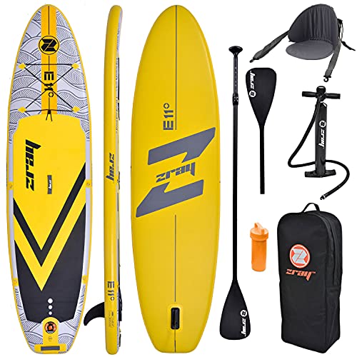 Zray E11 Combo 11'0" Aufblasbar Sup Board Stand up Paddle Komplette Packung 335x84x12cm mit Kajak Sitz und Doppelpaddel von Zray