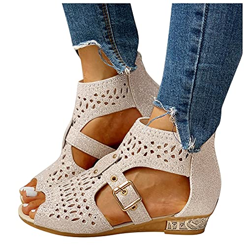 Sandalen Damen Sommer Sandale Damen Sommer Kreuzgurt Strass Flache Frauen Flip Flops Slides Strandsandalen Römische Römersandalen Pantoletten Sandaletten Offene Slipper Sommerschuhe Hausschuhe K048 von Zshosam