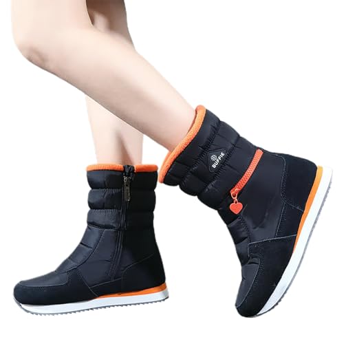 Stiefeletten Damen Elegant Stiefeletten Frauen Halbstiefel Damen Stiefel Damen Schnee Thermal Winter Warm Wasserdicht Mittelhoher Stiefel Damen Schneestiefel Winterstiefel Outdoor Gefütterte Snow Boot von Zshosam