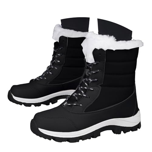 Stiefeletten Damen Elegant Winterstiefel Damen Gefüttert Warme Stiefel für Damen Schneestiefel Boots Winter Stiefeletten Schuhe mit Zipper Damenschuhe Stiefel Damen Outdoor rutschfeste Wanderschuhe von Zshosam