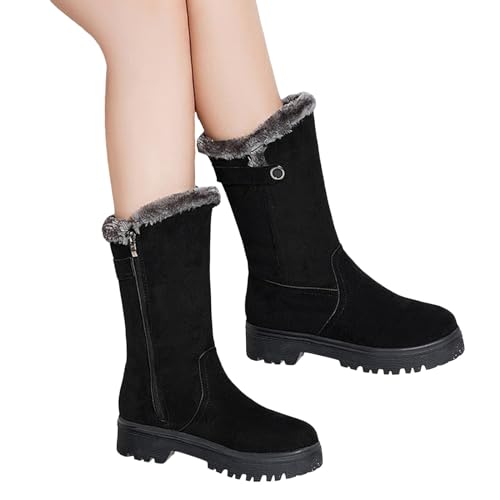 Stiefeletten Damen Halbschaft Damen Warm Gefütterte Schneestiefel Damen Winterstiefel Damen Winterschuhe Warm Gefüttert Boots Schneestiefel Damen Kälteschutzstiefeln rutschfeste Wanderschuhe Damen von Zshosam